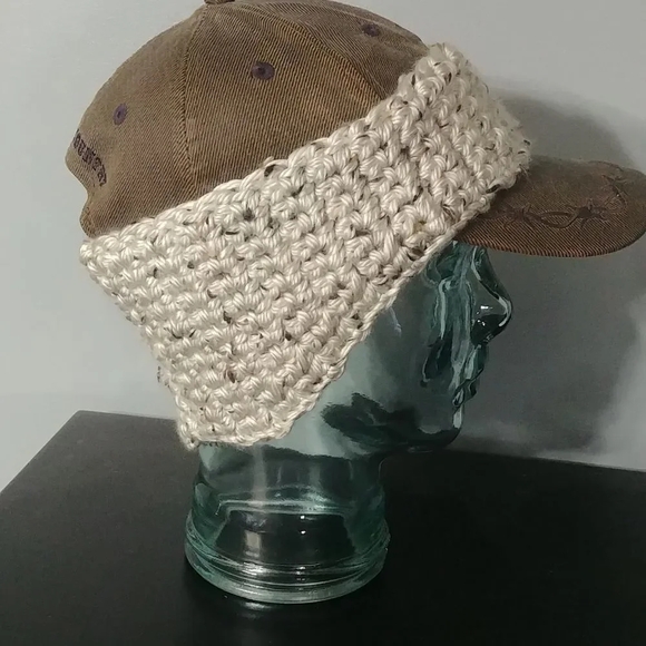 Handmade Crocheted Contoured Unisex Headband/Earwarmer Aspen Tweed - Picture 1 of 6